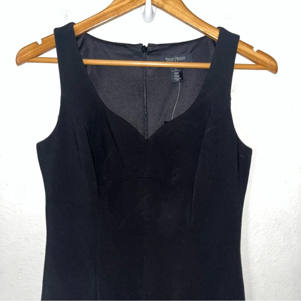 NWT White House Black Market black sweetheart neckline sleeveless sheath dress 2